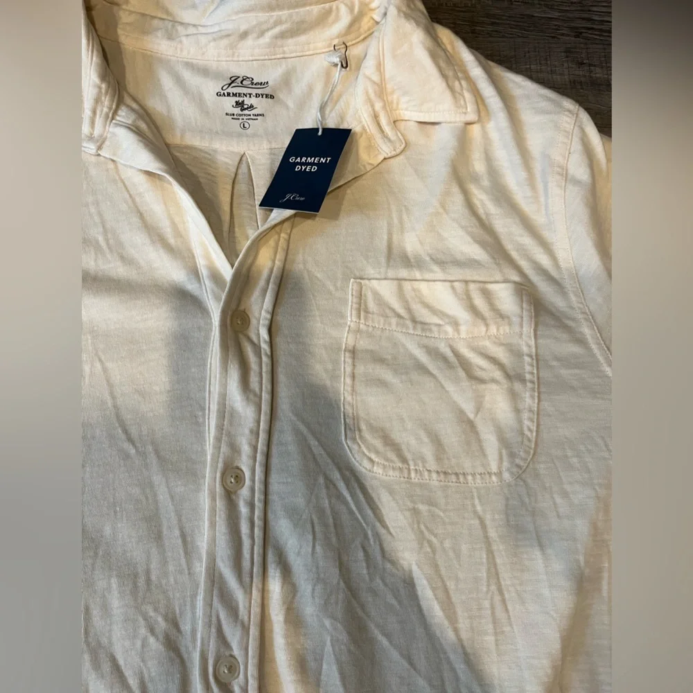 NWT J.crew Men's Garment-dyed Slub Pocket Harbor Shirt YELLOW